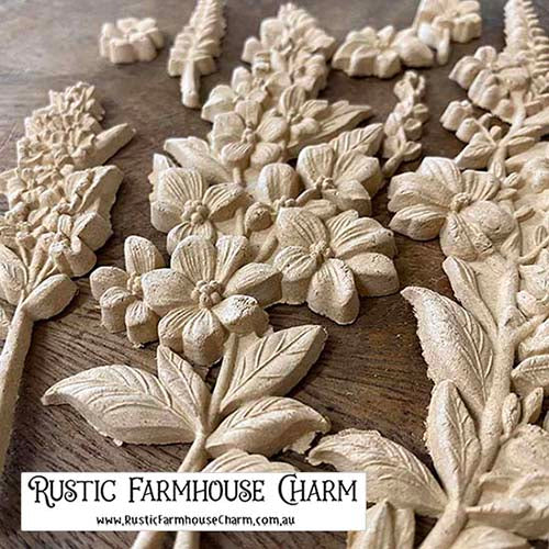 NEW! COUNTRY BLOSSOM Redesign Mould 5"x8" - Rustic Farmhouse Charm