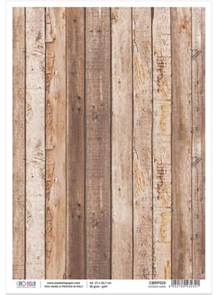 Ciao Bella Rice Paper - WOODEN CABIN (A4) - Rustic Farmhouse Charm