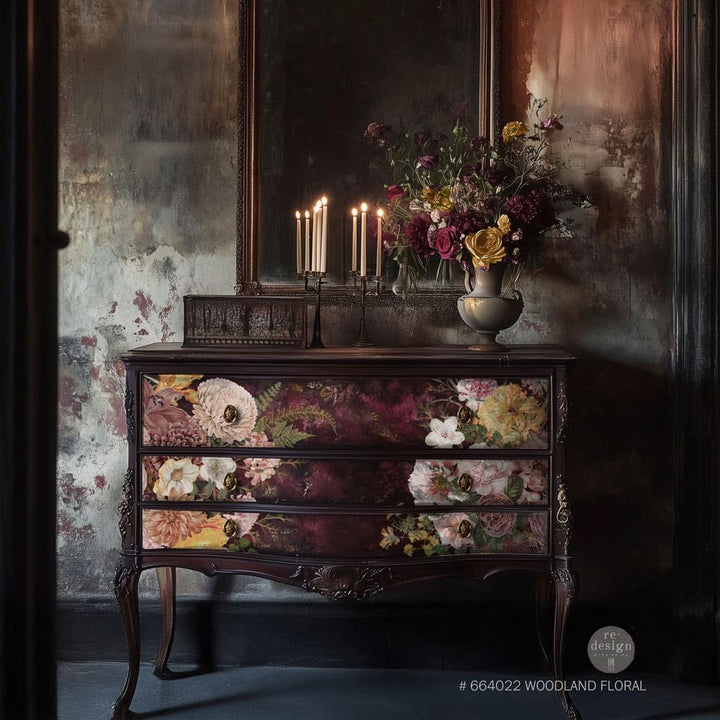 Redesign Transfer - WOODLAND FLORAL (88.9cm x 60.96cm) - Rustic Farmhouse Charm