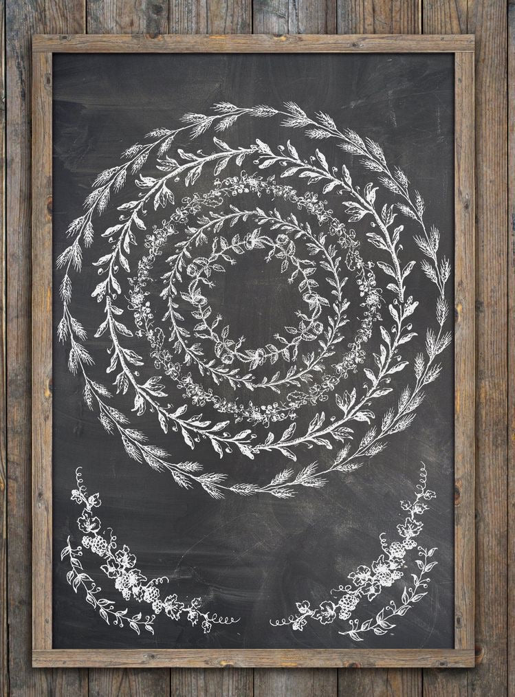 IOD Stamp - WREATH BUILDER CLASSIC (12"x12", 30.48cm x 30.48cm) - Rustic Farmhouse Charm