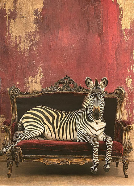 Decoupage Tissue Paper - Zebra on Velvet Sofa (53.34cm x 73.66cm)