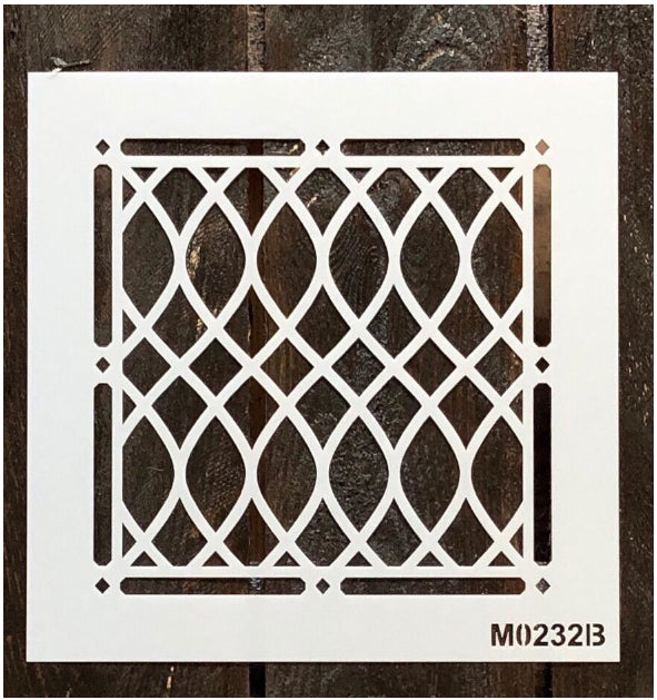 6" TILE B Stencil by Muddaritaville 15.24cm x 15.24cm - Rustic Farmhouse Charm