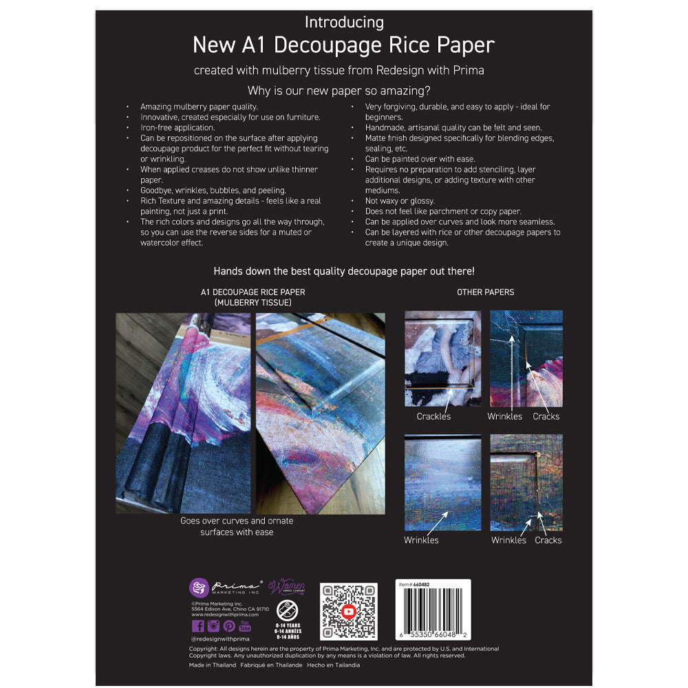 NEW! EXPRESSIVE TREES Redesign A1 Decoupage Rice Paper (59.44cm x 84.07cm) - Rustic Farmhouse Charm