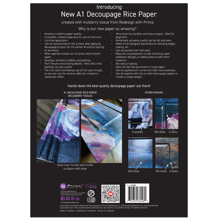 NEW! EXPRESSIVE TREES Redesign A1 Decoupage Rice Paper (59.44cm x 84.07cm) - Rustic Farmhouse Charm