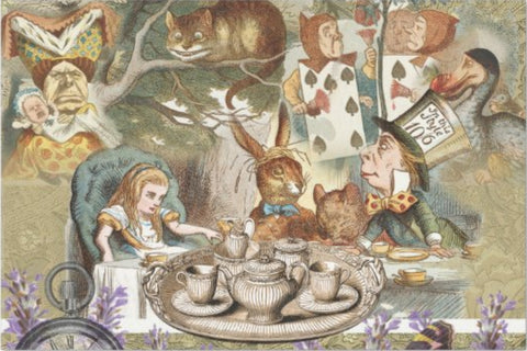 Decoupage Tissue Paper - Mad Hatter's Tea Party, Alice in Wonderland (50.8cm x 76.2cm) - Rustic Farmhouse Charm