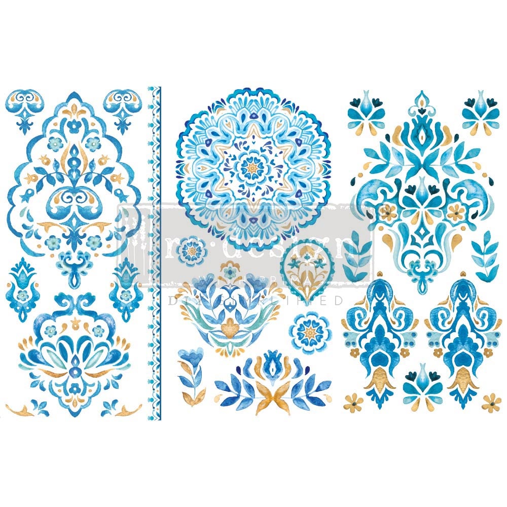 NEW! ARTISINAL TILE Redesign Transfer (3 sheets, each 15.24cm x 30.48cm) - Rustic Farmhouse Charm