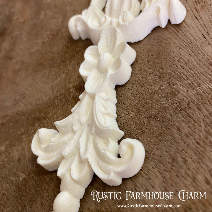 BELLE FLEUR Resin Applique (unpainted) - Rustic Farmhouse Charm