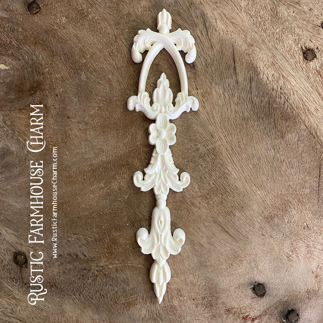 BELLE FLEUR Resin Applique (unpainted) - Rustic Farmhouse Charm
