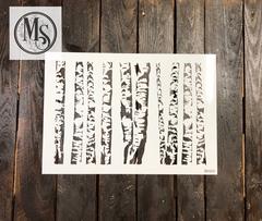 BIRCH TREES Stencil by Muddaritaville 38.1cm x 25.4cm - Rustic Farmhouse Charm