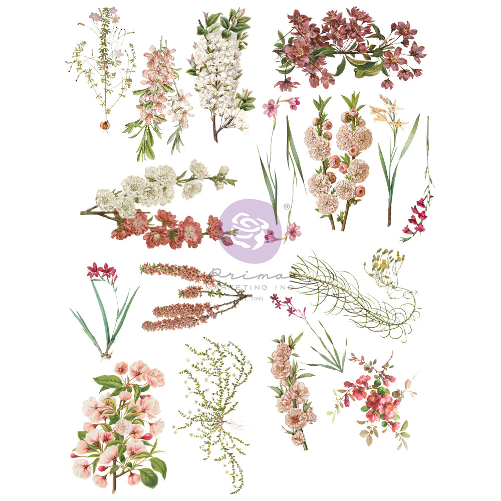 NEW! BLOOM by Sharon Ziv Redesign Transfer (4 sheets, each 21.59cm x 27.94cm) - Rustic Farmhouse Charm