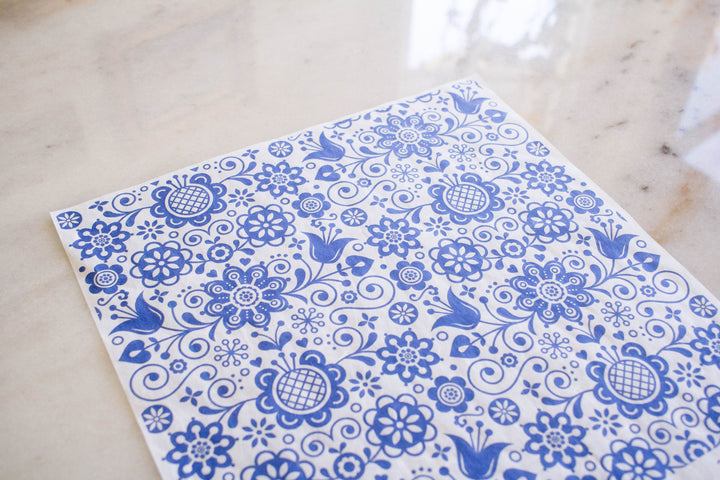 Dixie Belle Decoupage Rice Paper - BLUE GLASS ORNATE (PRE-ORDER) - Rustic Farmhouse Charm