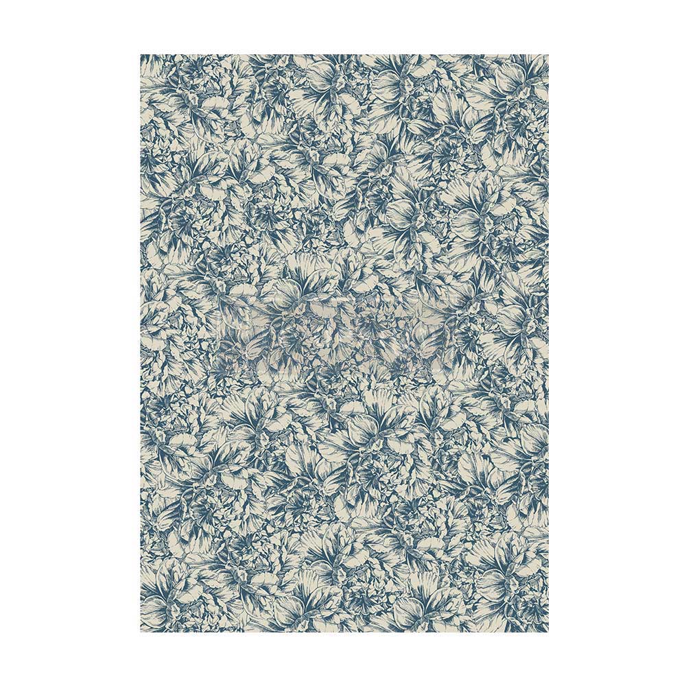 NEW! BLUE WALLPAPER Redesign A1 Decoupage Fibre Paper (59.44cm x 84.07cm) - Rustic Farmhouse Charm