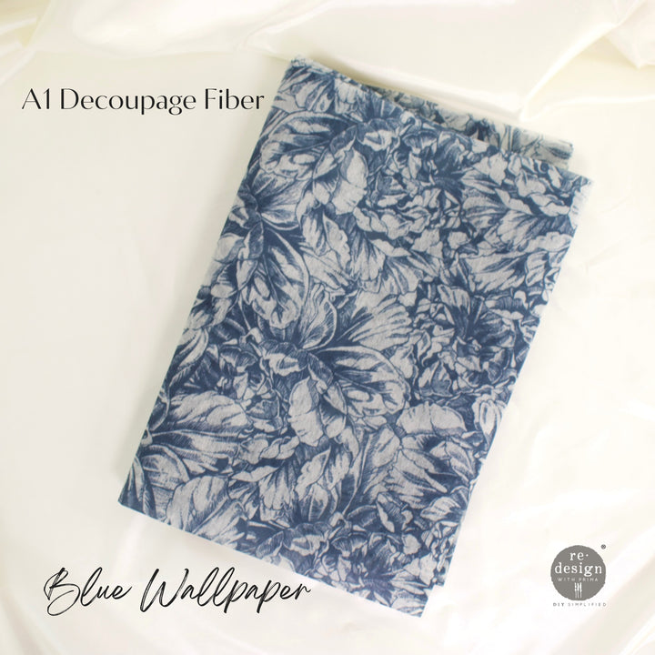 NEW! BLUE WALLPAPER Redesign A1 Decoupage Fibre Paper (59.44cm x 84.07cm) - Rustic Farmhouse Charm