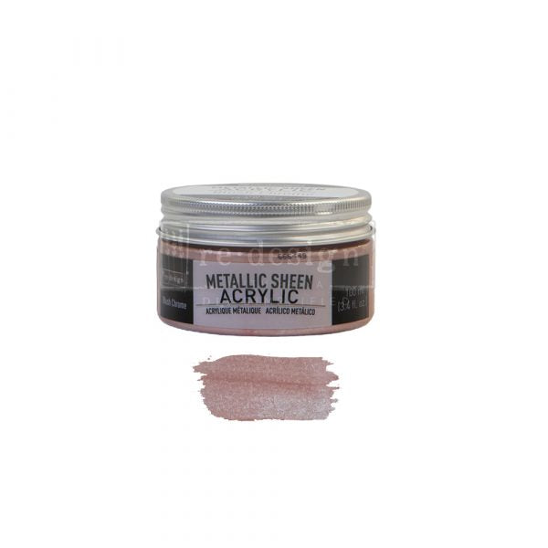 BLUSH CHROME Metallic Sheen Acrylic Paint by Redesign 100ml - Rustic Farmhouse Charm