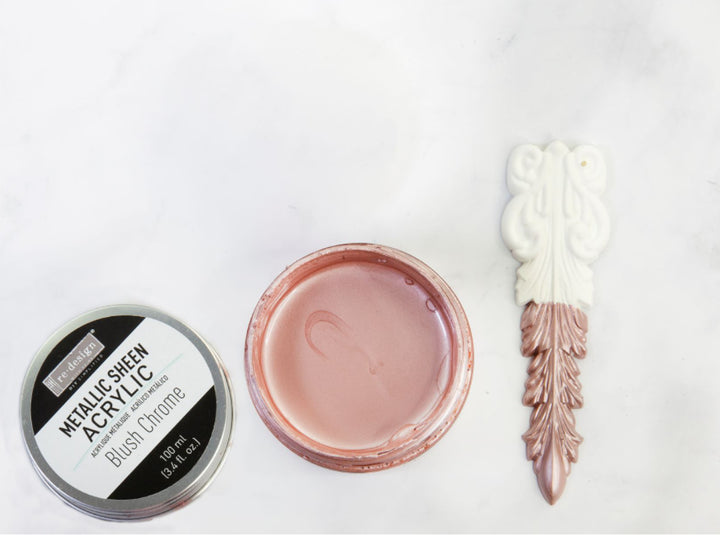BLUSH CHROME Metallic Sheen Acrylic Paint by Redesign 100ml - Rustic Farmhouse Charm