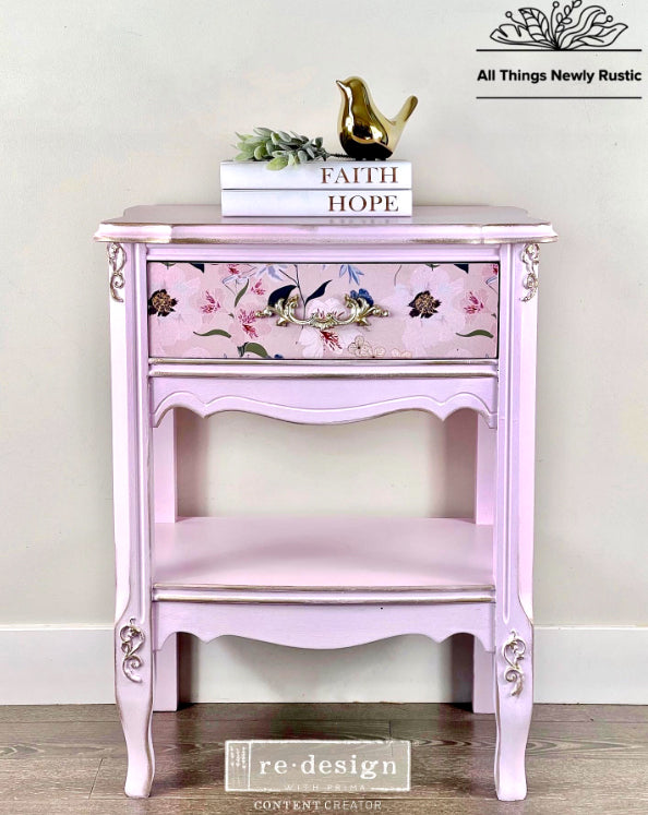 BLUSH FLORAL Redesign Decoupage Tissue Paper 48.26cm x 76.2cm - Rustic Farmhouse Charm