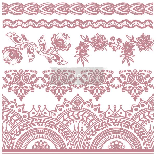 BOHEMIAN FLORALS Redesign Décor Stamp 12"x12" - Rustic Farmhouse Charm