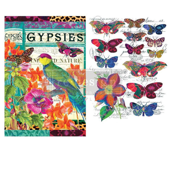 BOHO BIRD BUTTERFLY Redesign Transfer - Rustic Farmhouse Charm