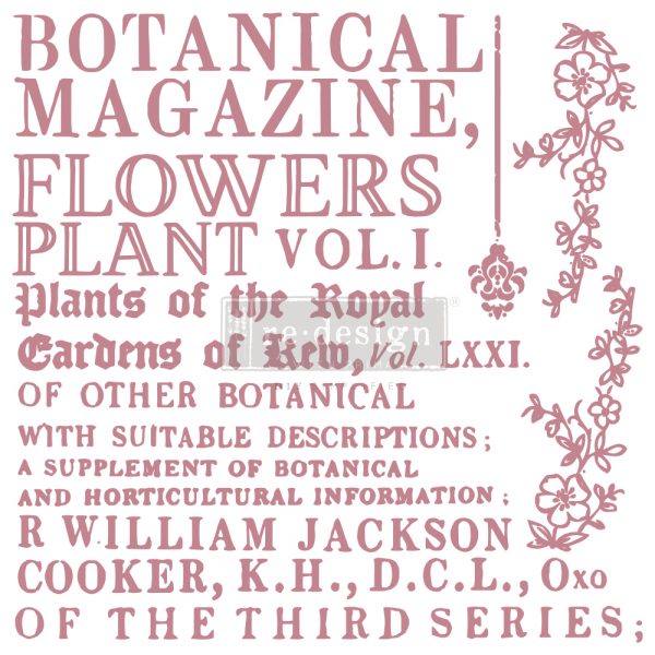 BOTANICAL ENCYCLOPEDIA Redesign Décor Stamp 12"x12" - Rustic Farmhouse Charm