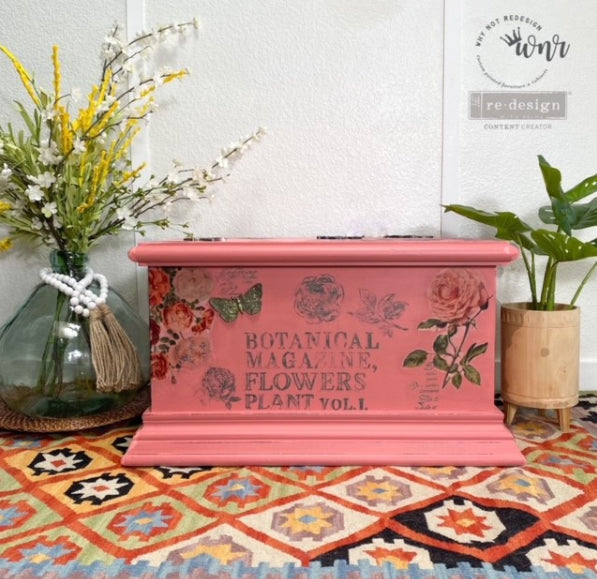 BOTANICAL ENCYCLOPEDIA Redesign Décor Stamp 12"x12" - Rustic Farmhouse Charm