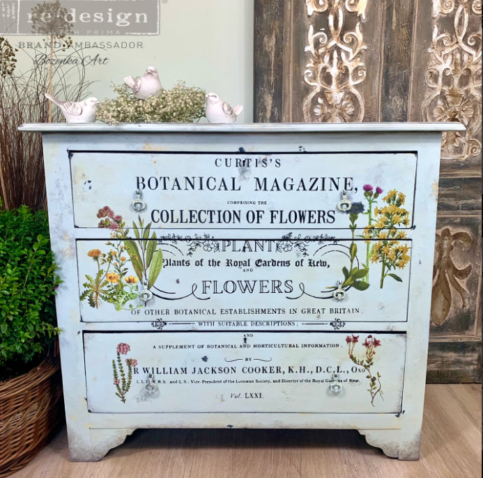 BOTANICAL MAGAZINE Redesign Transfer (60.96cm x 88.9cm) - Rustic Farmhouse Charm