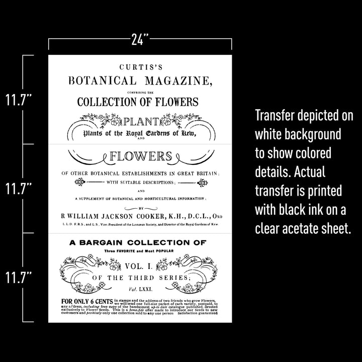 BOTANICAL MAGAZINE Redesign Transfer (60.96cm x 88.9cm) - Rustic Farmhouse Charm