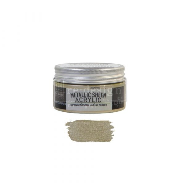 BRUSHED CHAMPAGNE Metallic Sheen Acrylic Paint by Redesign 100ml - Rustic Farmhouse Charm