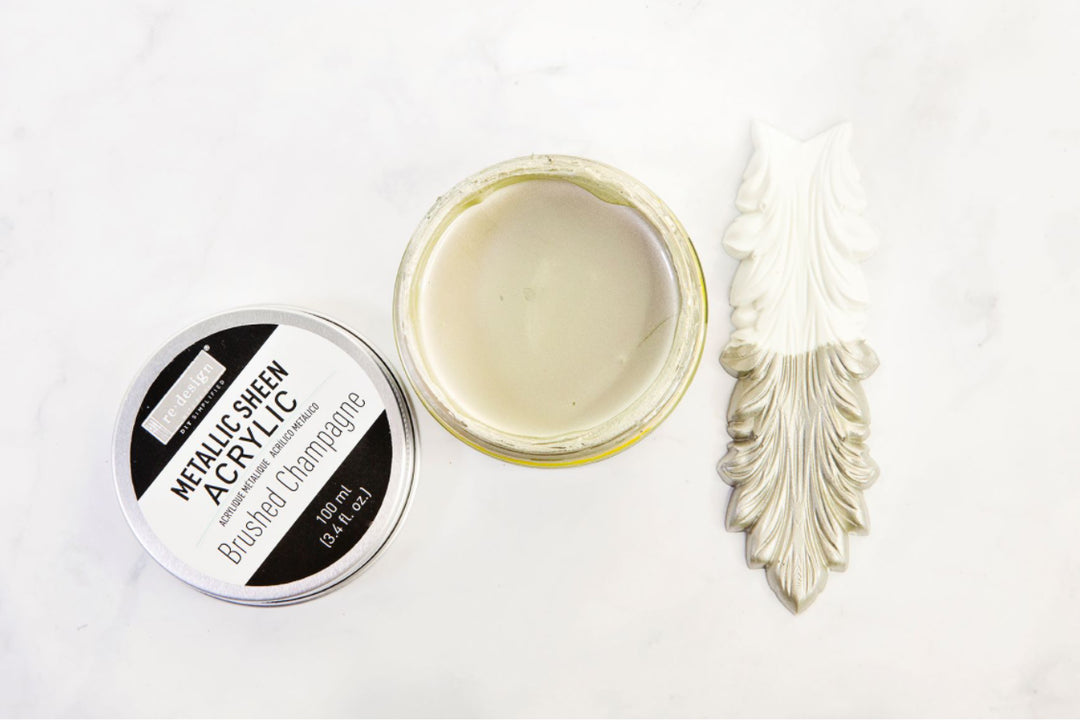 BRUSHED CHAMPAGNE Metallic Sheen Acrylic Paint by Redesign 100ml - Rustic Farmhouse Charm