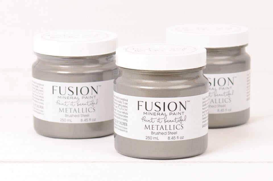 BRUSHED STEEL Fusion™ Metallic Paint (250ml) - Rustic Farmhouse Charm