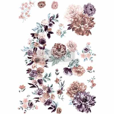 Redesign Transfer - BURGUNDY ROSE GARDEN (86.36cm x 58.42cm) - Rustic Farmhouse Charm