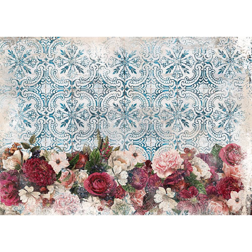 BURGUNDY WOODS Redesign Rice Paper 29.2cm x 41.3cm - Rustic Farmhouse Charm