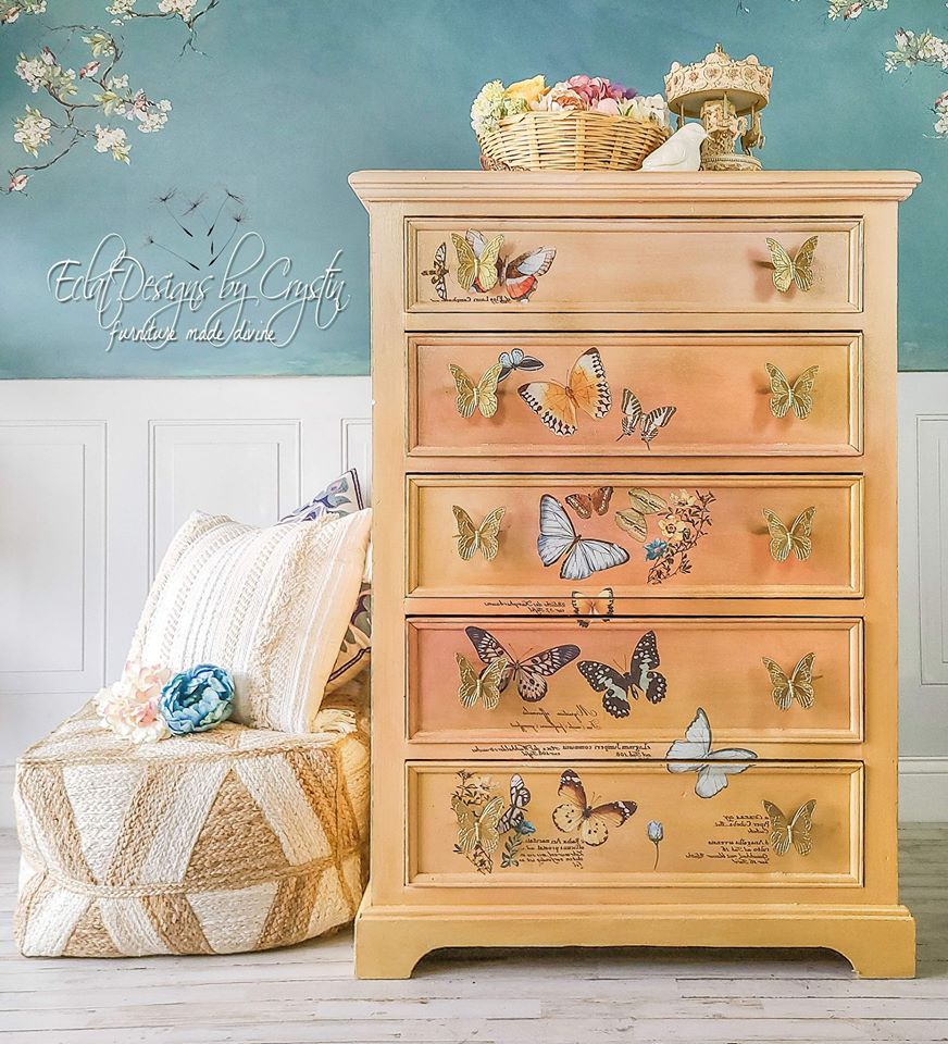 BUTTERFLY DANCE Redesign Transfer (83.82cm x 58.42cm) - Rustic Farmhouse Charm
