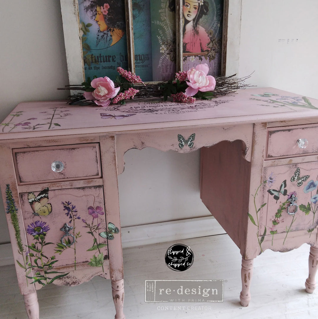 NEW! BUTTERFLY OASIS Redesign Transfer (60.96cm x 88.9cm) - Rustic Farmhouse Charm