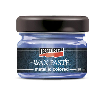 METALLIC BLUE Coloured Wax Paste by Pentart 20ml - Rustic Farmhouse Charm
