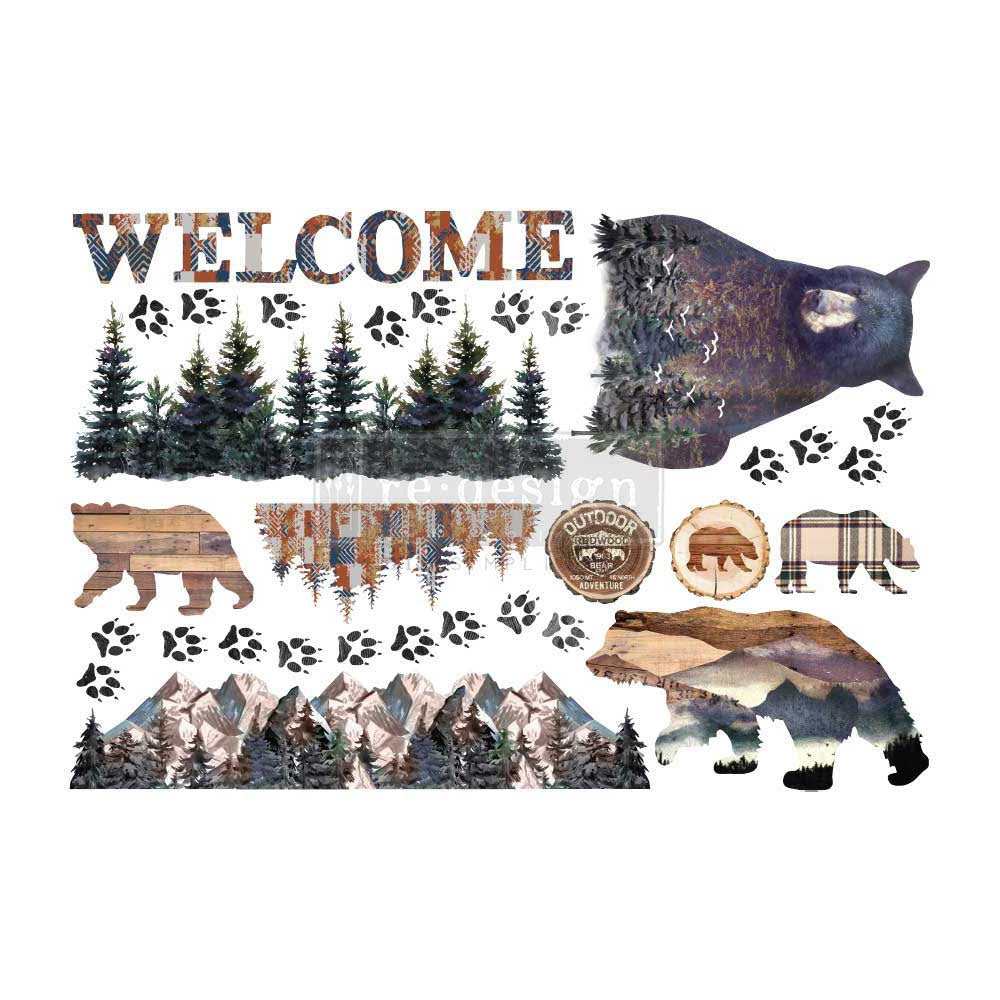 NEW! CABIN GETAWAY Redesign Transfer (60.96cm x 88.9cm) - Rustic Farmhouse Charm