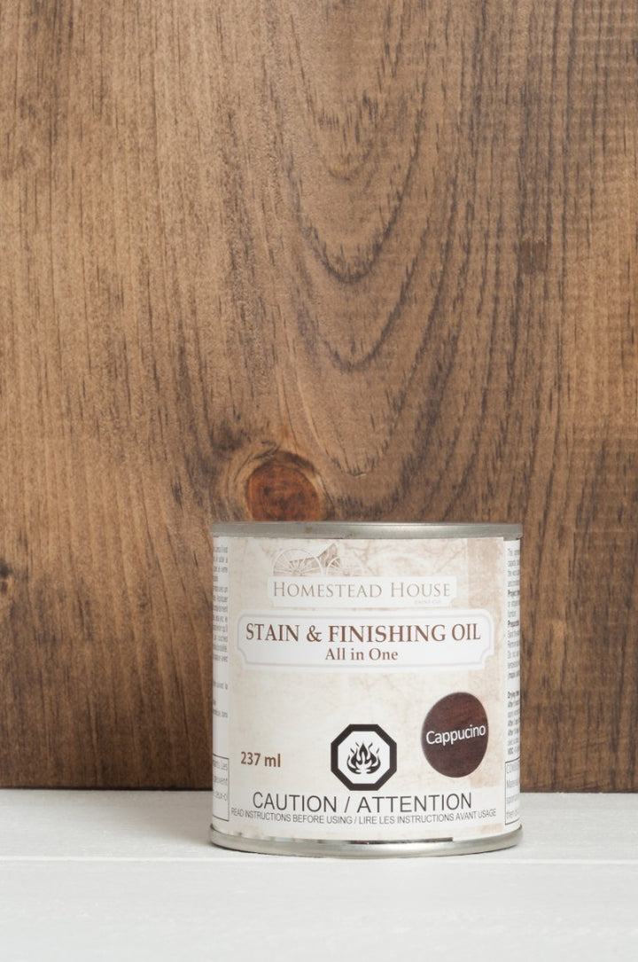 CAPPUCCINO Fusion™ Stain & Finishing Oil (237ml) - Rustic Farmhouse Charm
