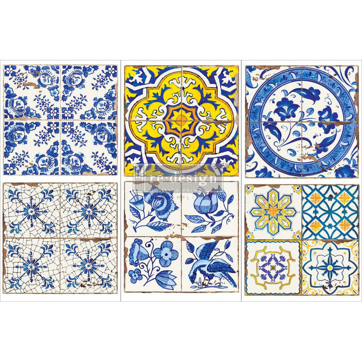 CASA TILES Redesign Transfer (3 sheets, each 15.24cm x 30.48cm) - Rustic Farmhouse Charm