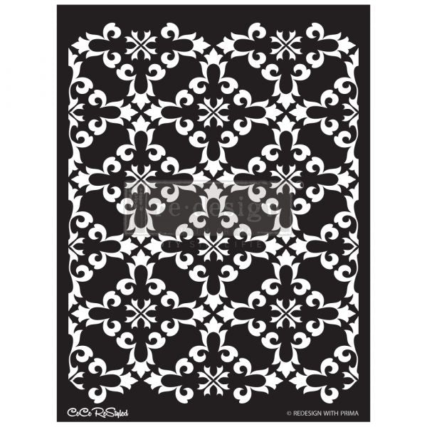 CECE GOTHIC TRELLIS Redesign Stencil 42.42cm x 55.37cm - Rustic Farmhouse Charm