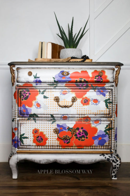 CECE MODERNIST FLORAL Redesign Transfer (60.96cm x 88.9cm) - Rustic Farmhouse Charm