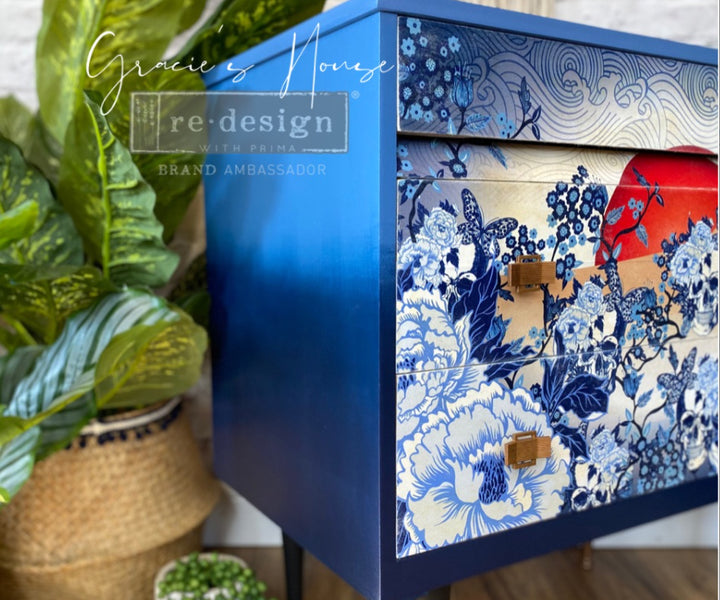 CECE SKULL CHINOISERIE Redesign Decoupage Tissue Paper 48.26cm x 76.2cm - Rustic Farmhouse Charm