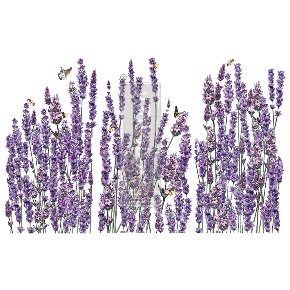 NEW! Redesign Transfer - CHAMPS DE LAVENDE (88.9cm x 60.96cm) - Rustic Farmhouse Charm