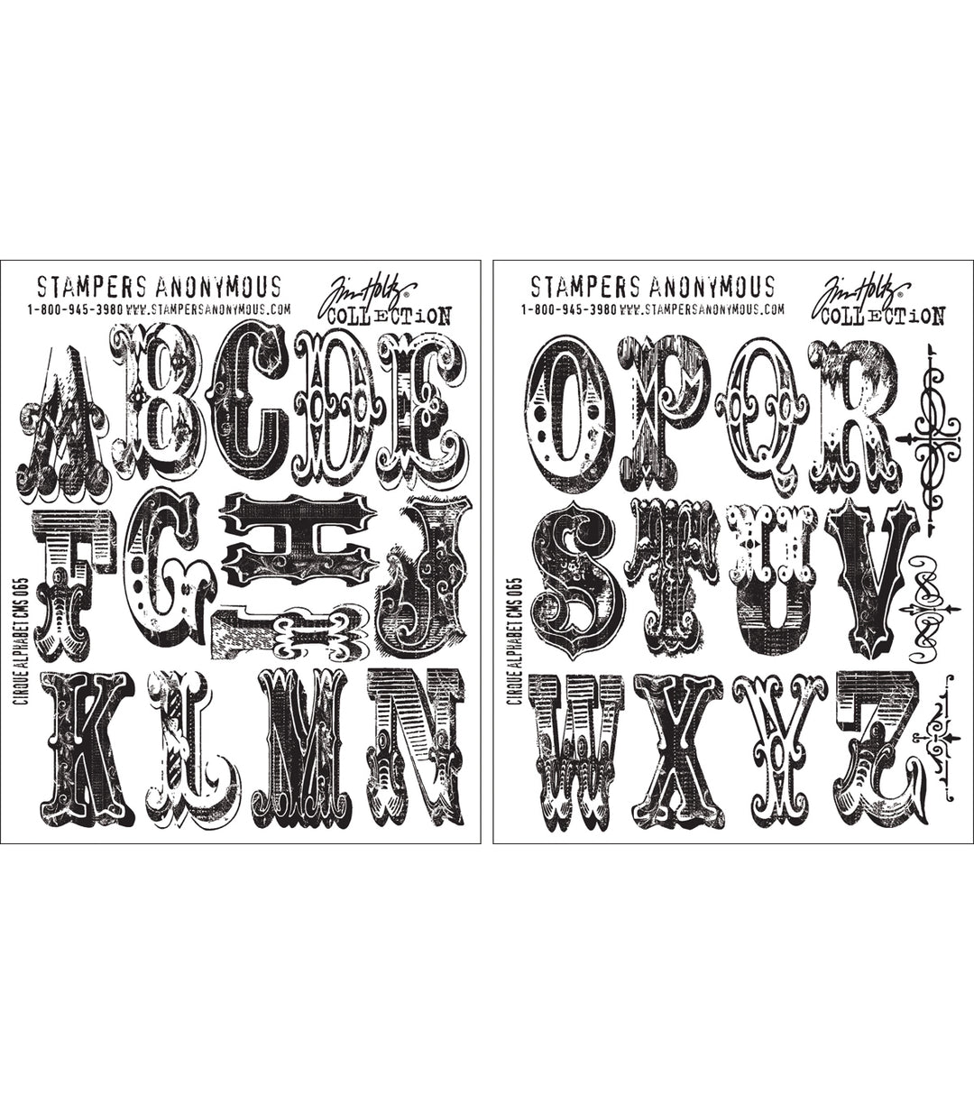 Cirque Alphabet - Tim Holtz Cling Mount Stamp - Rustic Farmhouse Charm