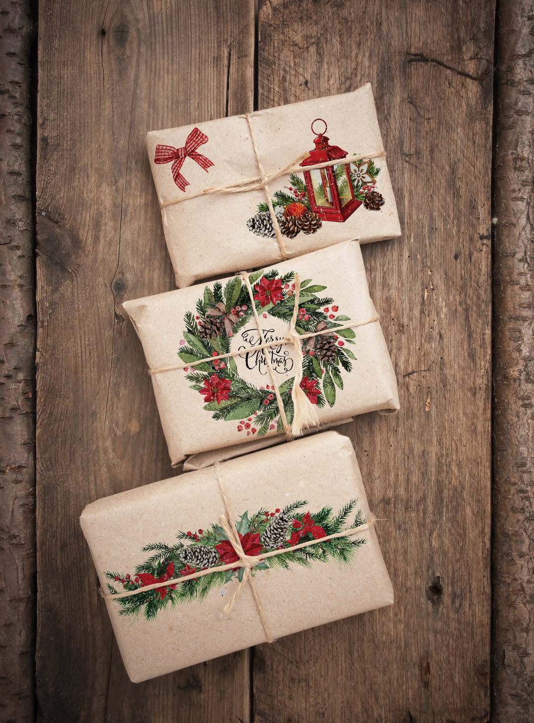 NEW! CLASSIC CHRISTMAS Redesign Transfer (3 sheets, each 15.24cm x 30.48cm) - Rustic Farmhouse Charm