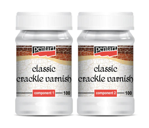 CLASSIC Crackle Varnish 2-Component System by Pentart 100ml set - Rustic Farmhouse Charm