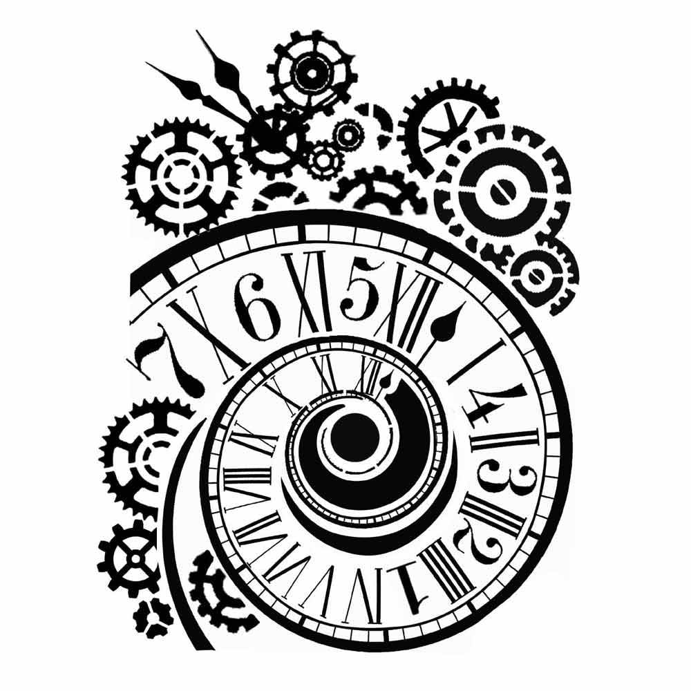 CLOCK MECHANISMS Stencil by Stamperia (25cm x 20cm) - Rustic Farmhouse Charm