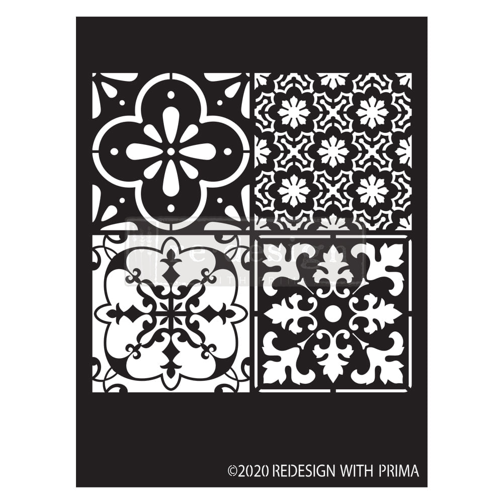 COASTAL TILE Redesign Stencil 9" x 13.5" - Rustic Farmhouse Charm