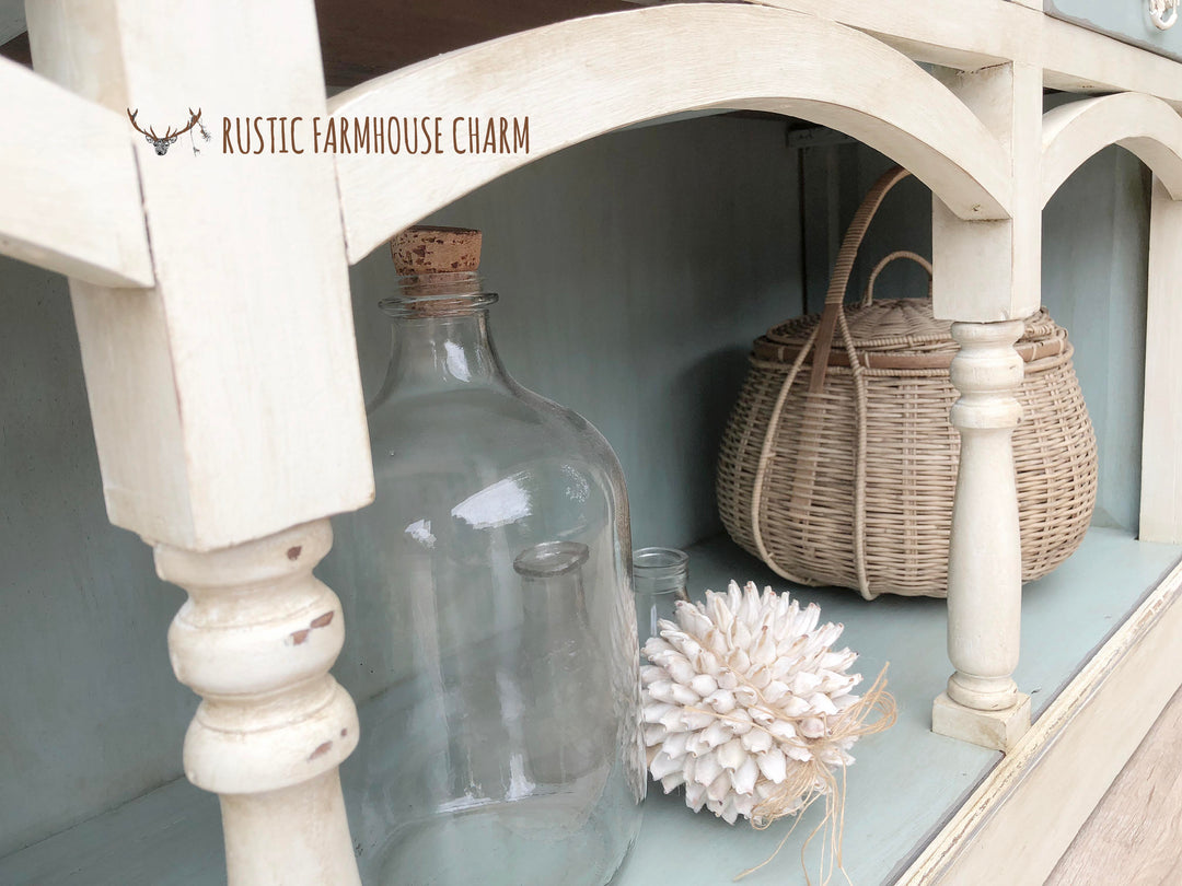 Coastal Sideboard with Arches - Rustic Farmhouse Charm