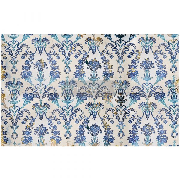 COBALT FLOURISH Redesign Decoupage Tissue Paper 48.26cm x 76.2cm - Rustic Farmhouse Charm