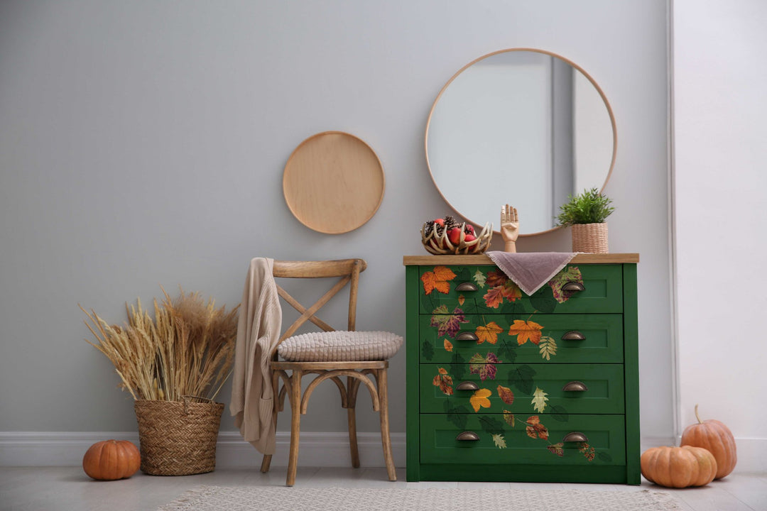 NEW! CRUNCHY LEAVES FOREVER Redesign Middy Transfer (3 sheets, each 21.59cm x 27.94cm) - Rustic Farmhouse Charm