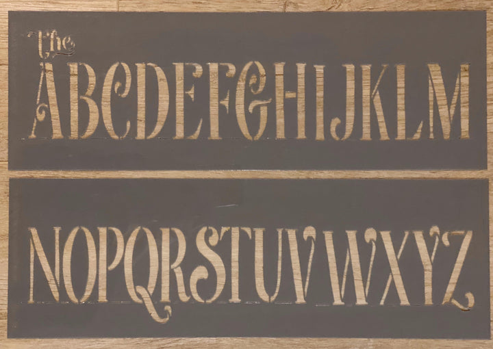 CURLY ALPHABET Stencil Set 7.5cm - Rustic Farmhouse Charm